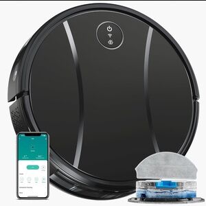Black Robot Vacuum and Mop Combo